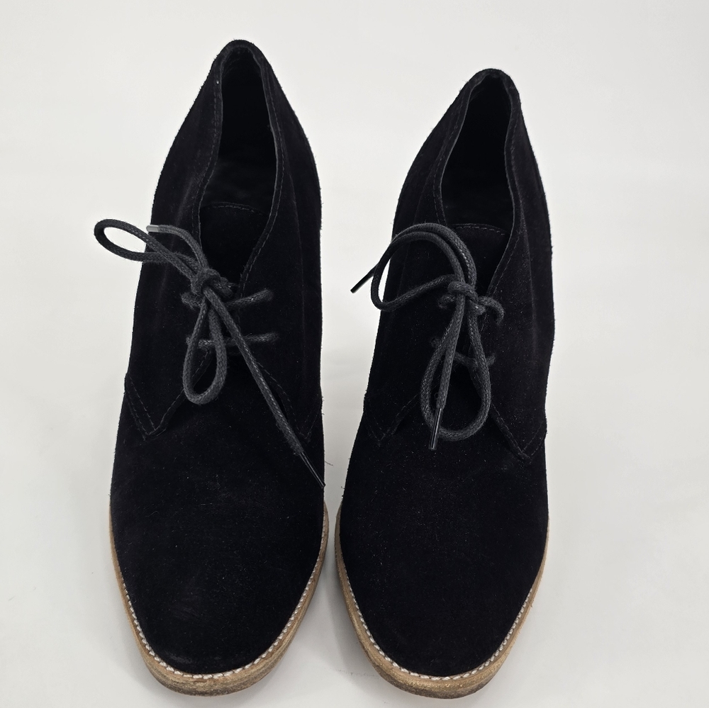 Balenciaga Black Suede Lace Up Bootie Size 7.5 - Picture 3 of 7